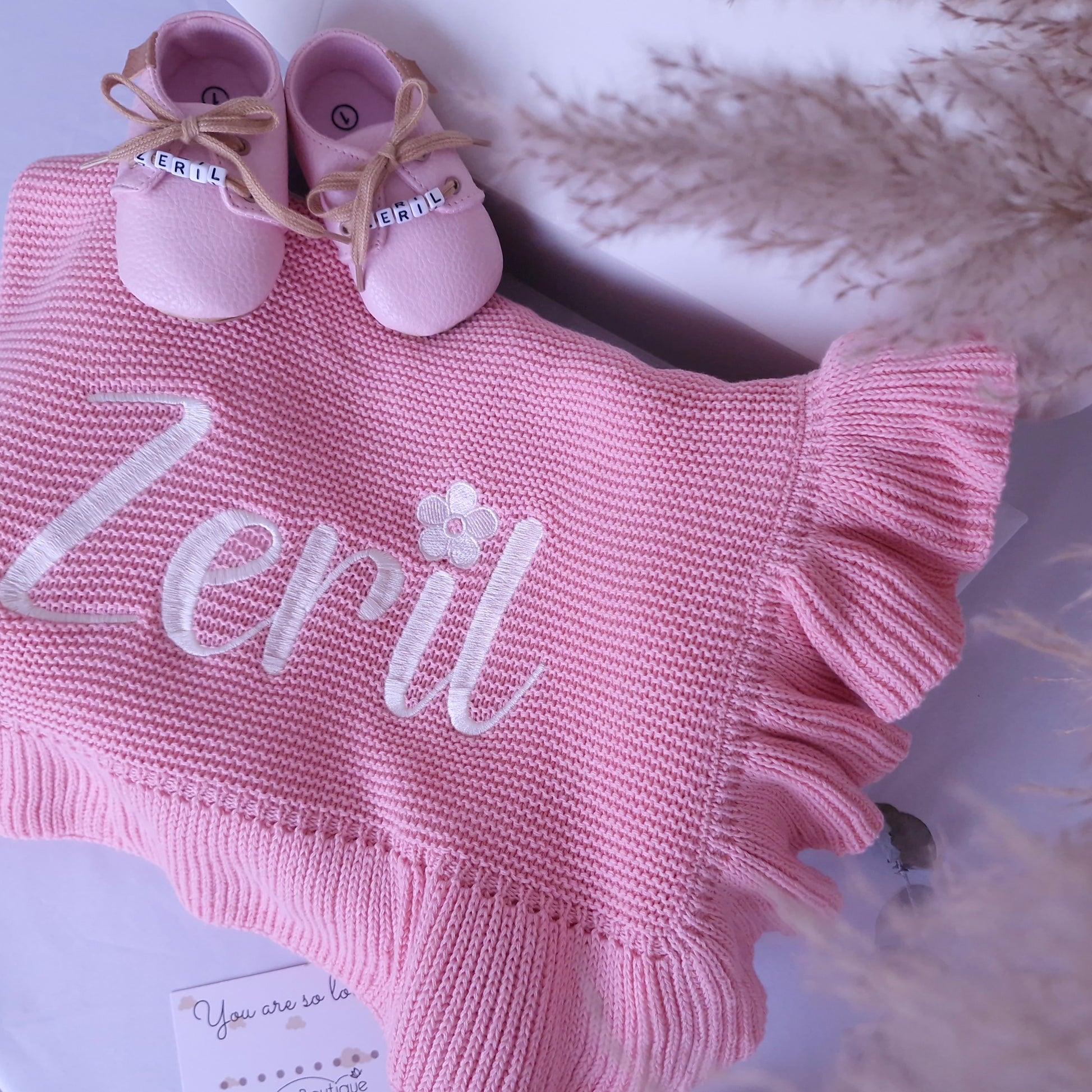 Ruffled Blanket - Pink - BOBO BOUTIQUE