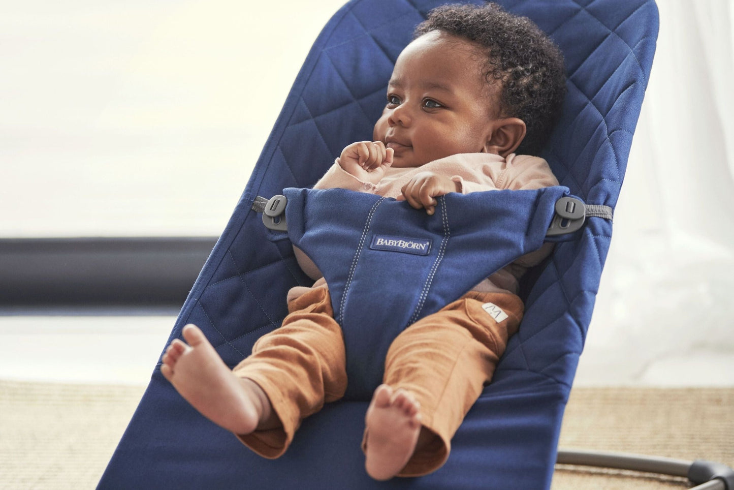 BabyBjörn Bouncer Bliss, Cotton, Classic Quilt, Midnight Blue - BOBO BOUTIQUE