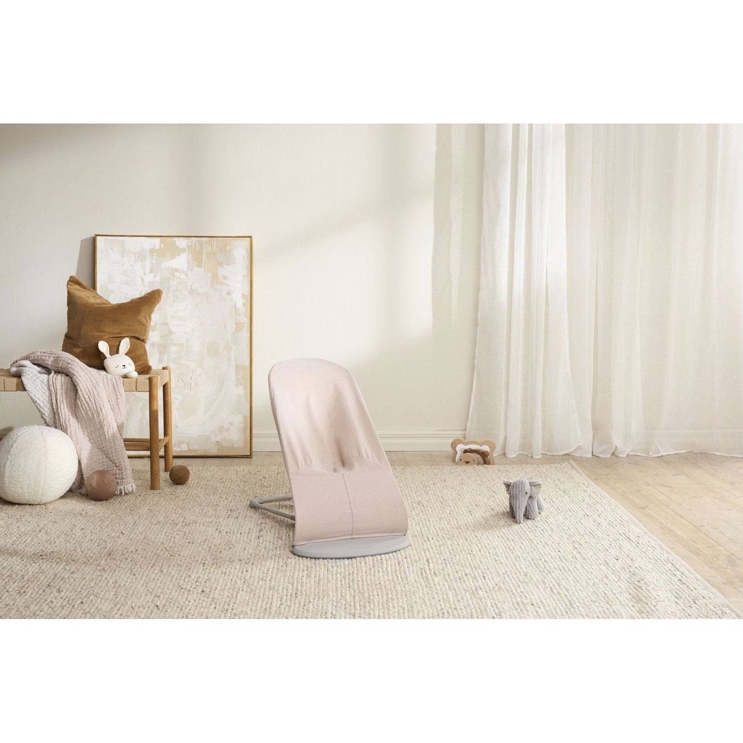 BabyBjörn Bouncer Bliss, Woven, Light Pink Mélange - BOBO BOUTIQUE