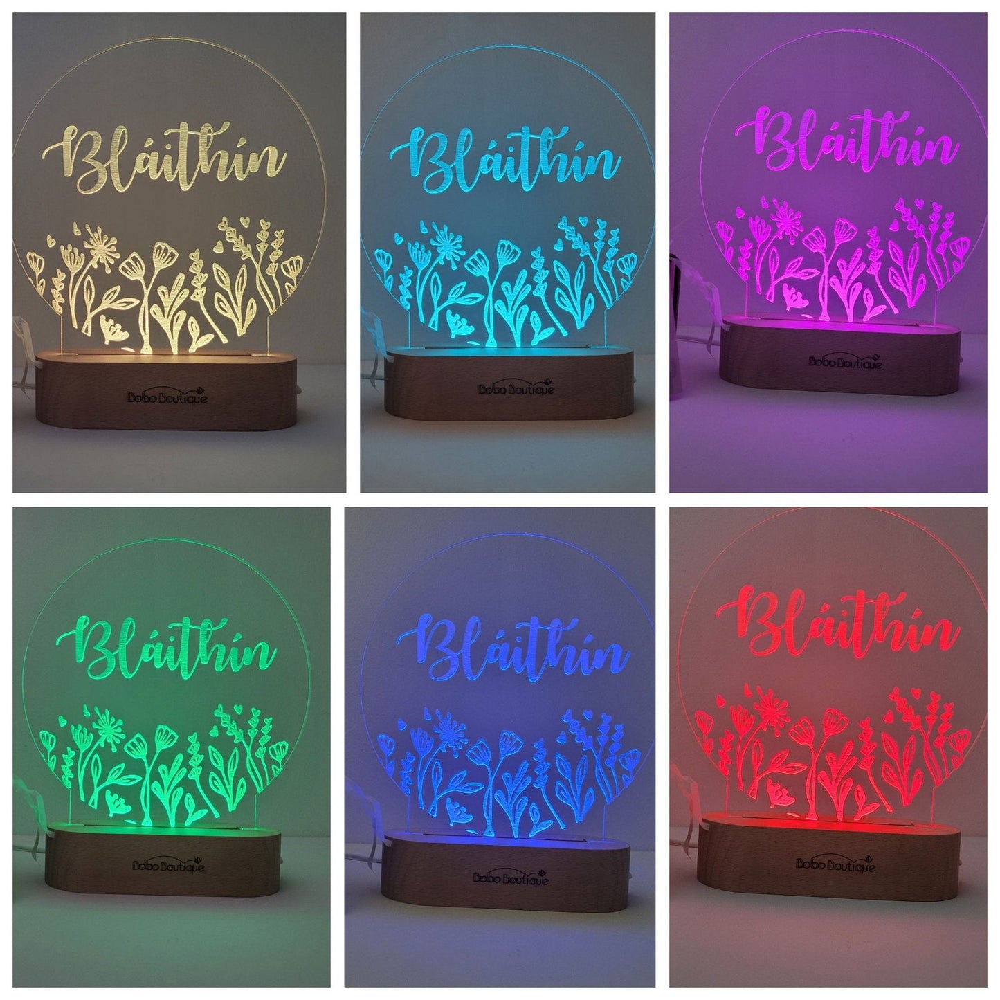 Floral night light - Round - BOBO BOUTIQUE