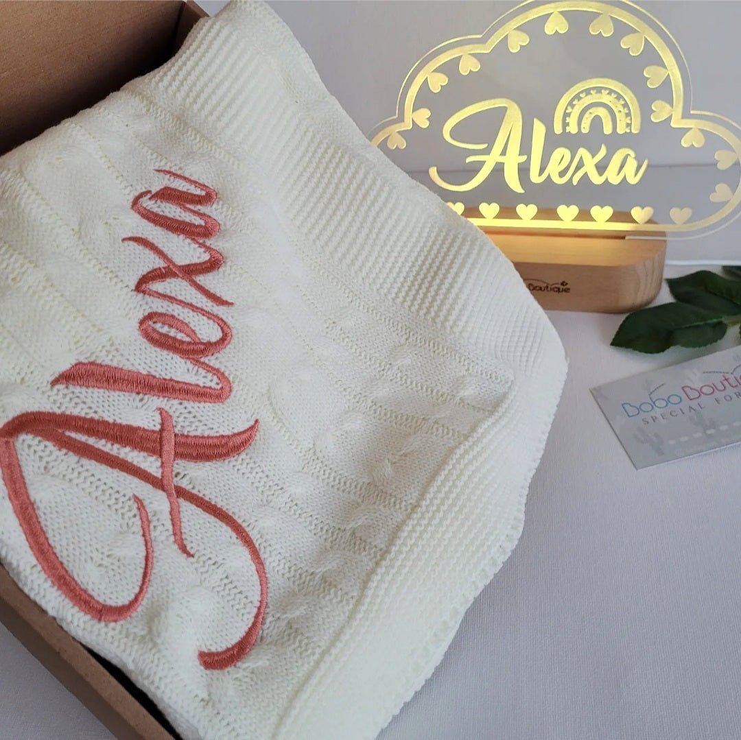 Gift Set - Cream Blanket with Night Lamp - BOBO BOUTIQUE