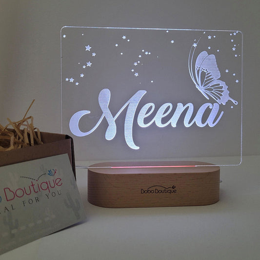 Personalized Night Light - Stars Butterfly - BOBO BOUTIQUE