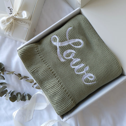 Ruffled Blanket - Green - BOBO BOUTIQUE