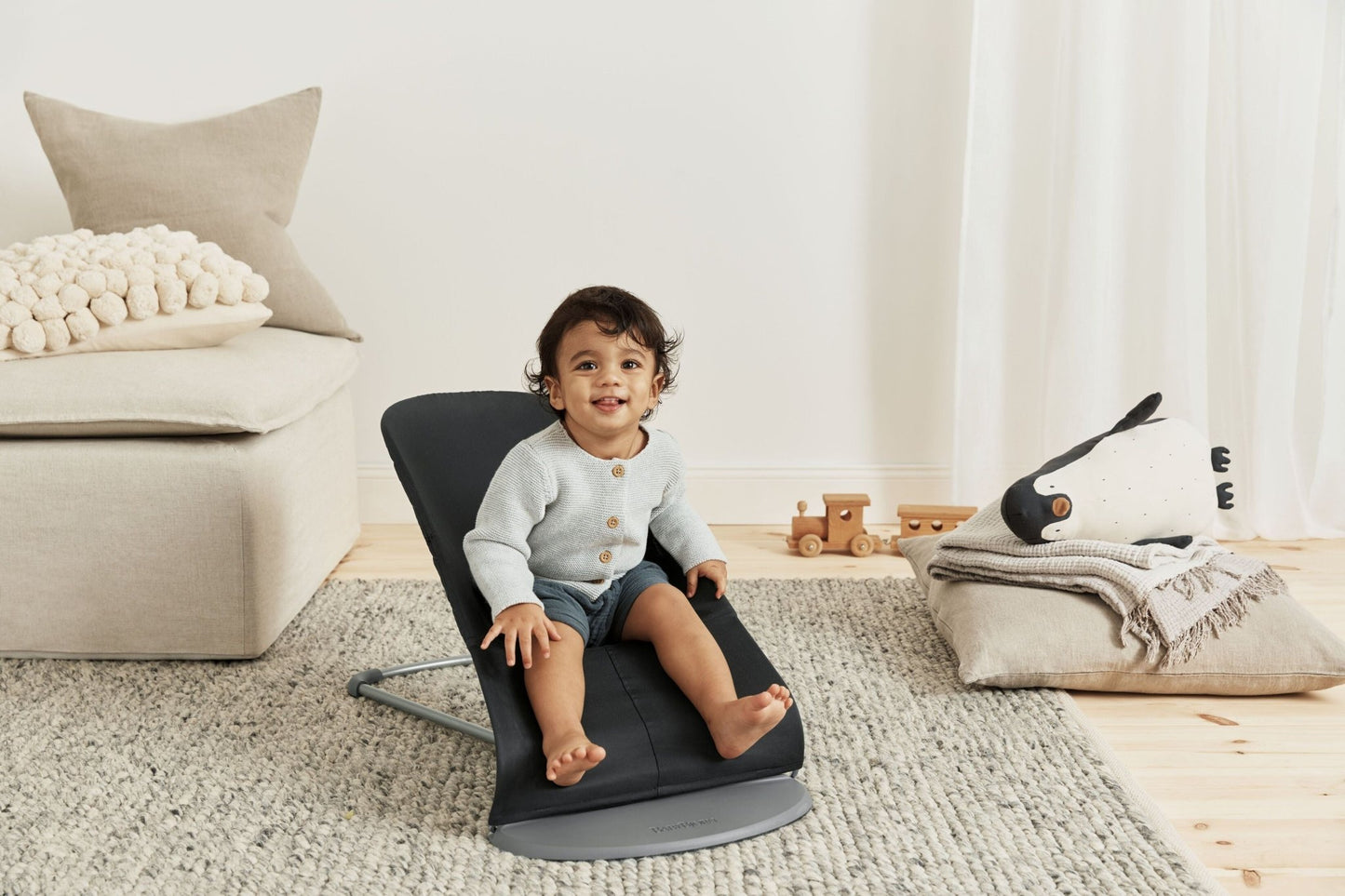 BabyBjörn Bouncer Bliss, Woven, Classic Quilt, Black - BOBO BOUTIQUE