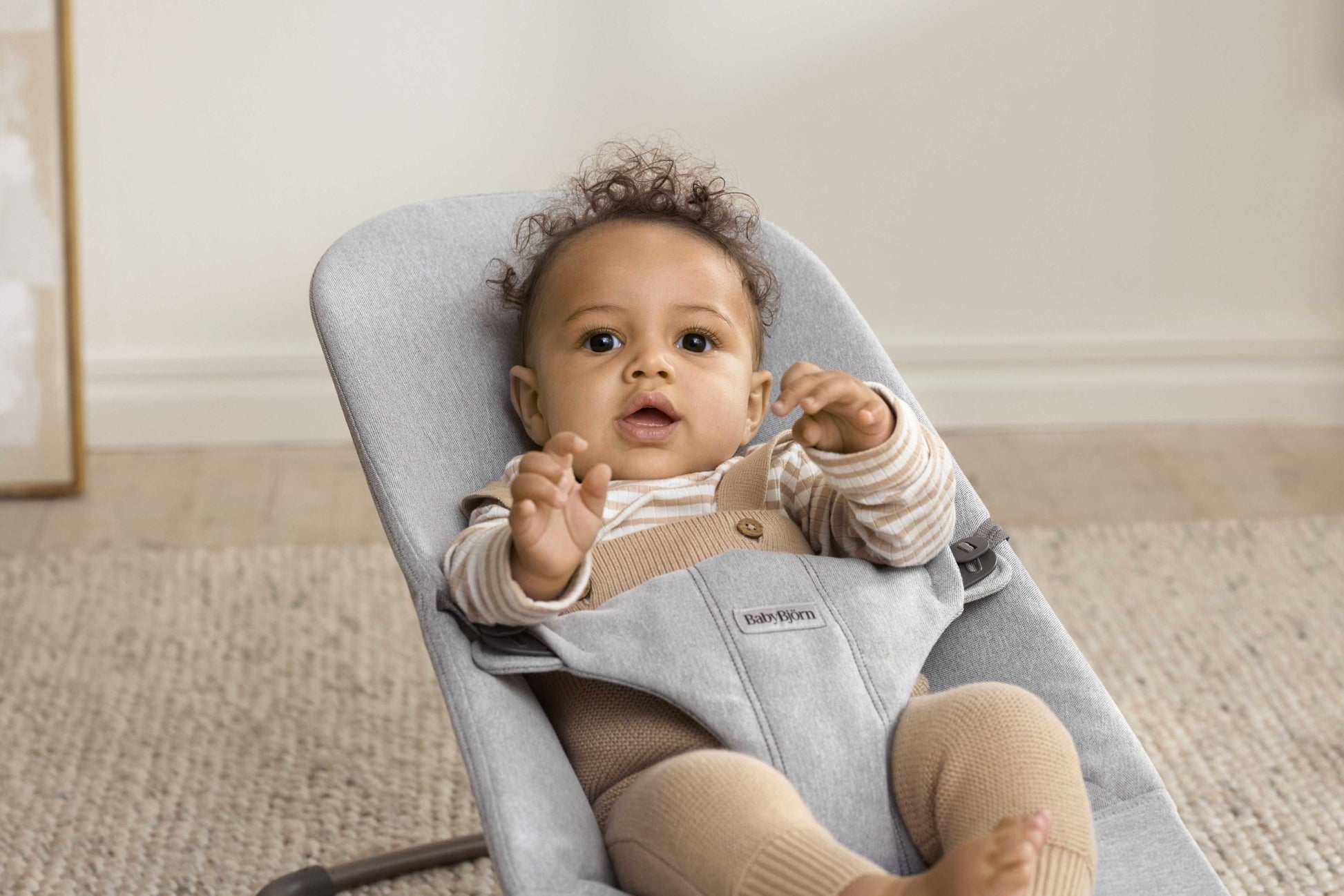 BabyBjörn Bouncer Bliss, Woven, Light Grey Mélange - BOBO BOUTIQUE
