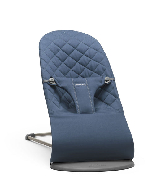 BabyBjörn Bouncer Bliss, Cotton, Classic Quilt, Midnight Blue - BOBO BOUTIQUE