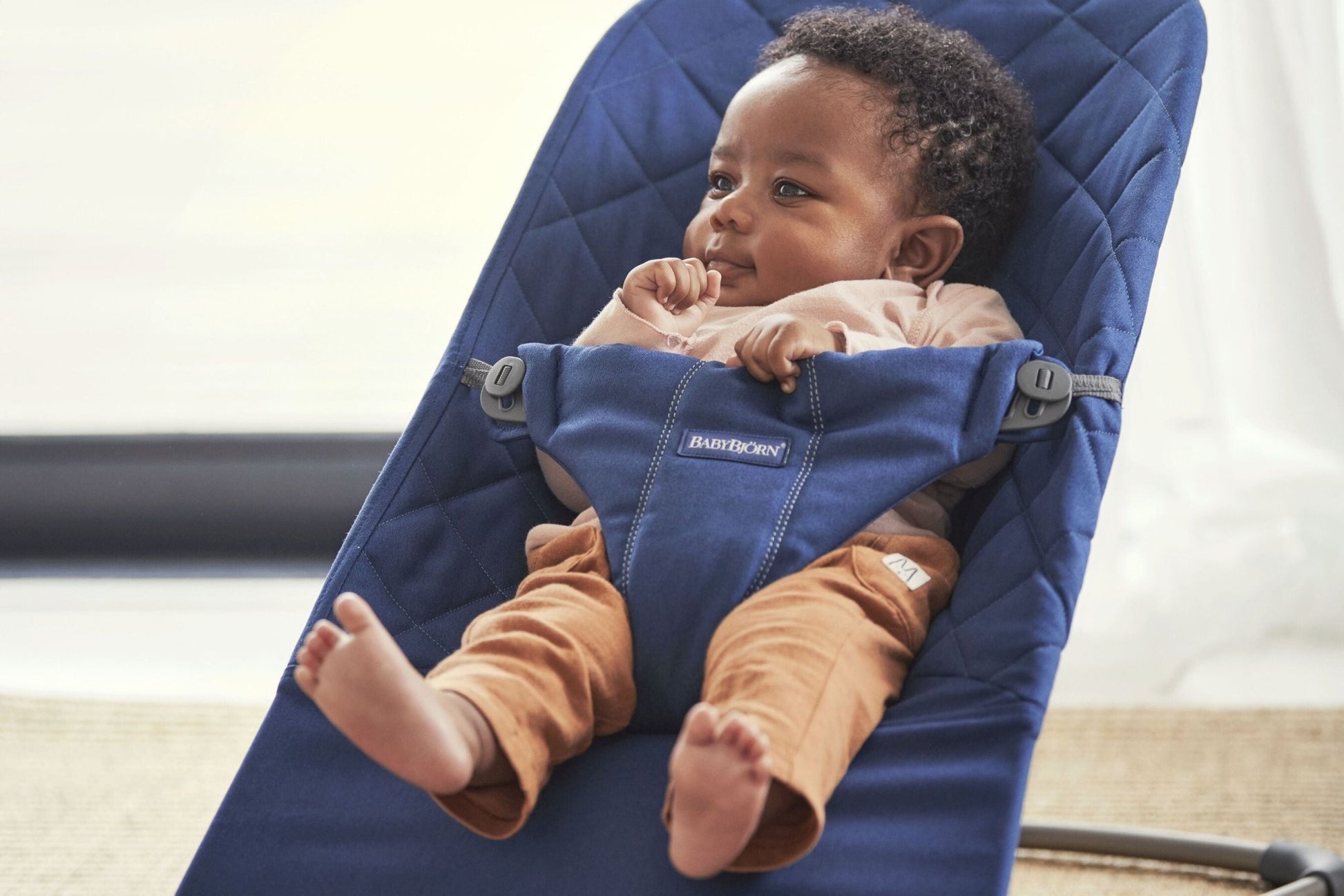 BabyBjörn Bouncer Bliss, Cotton, Classic Quilt, Midnight Blue - BOBO BOUTIQUE