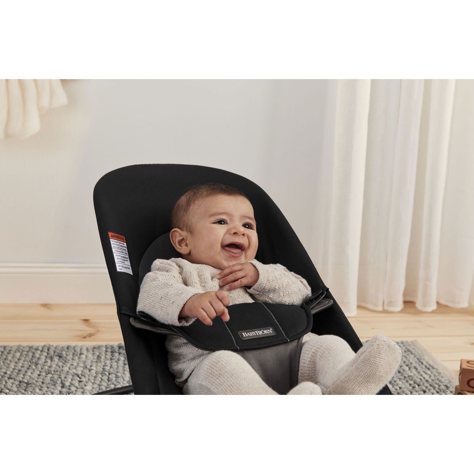 BabyBjörn Bouncer Balance Soft, Woven, Black/Dark grey - BOBO BOUTIQUE 