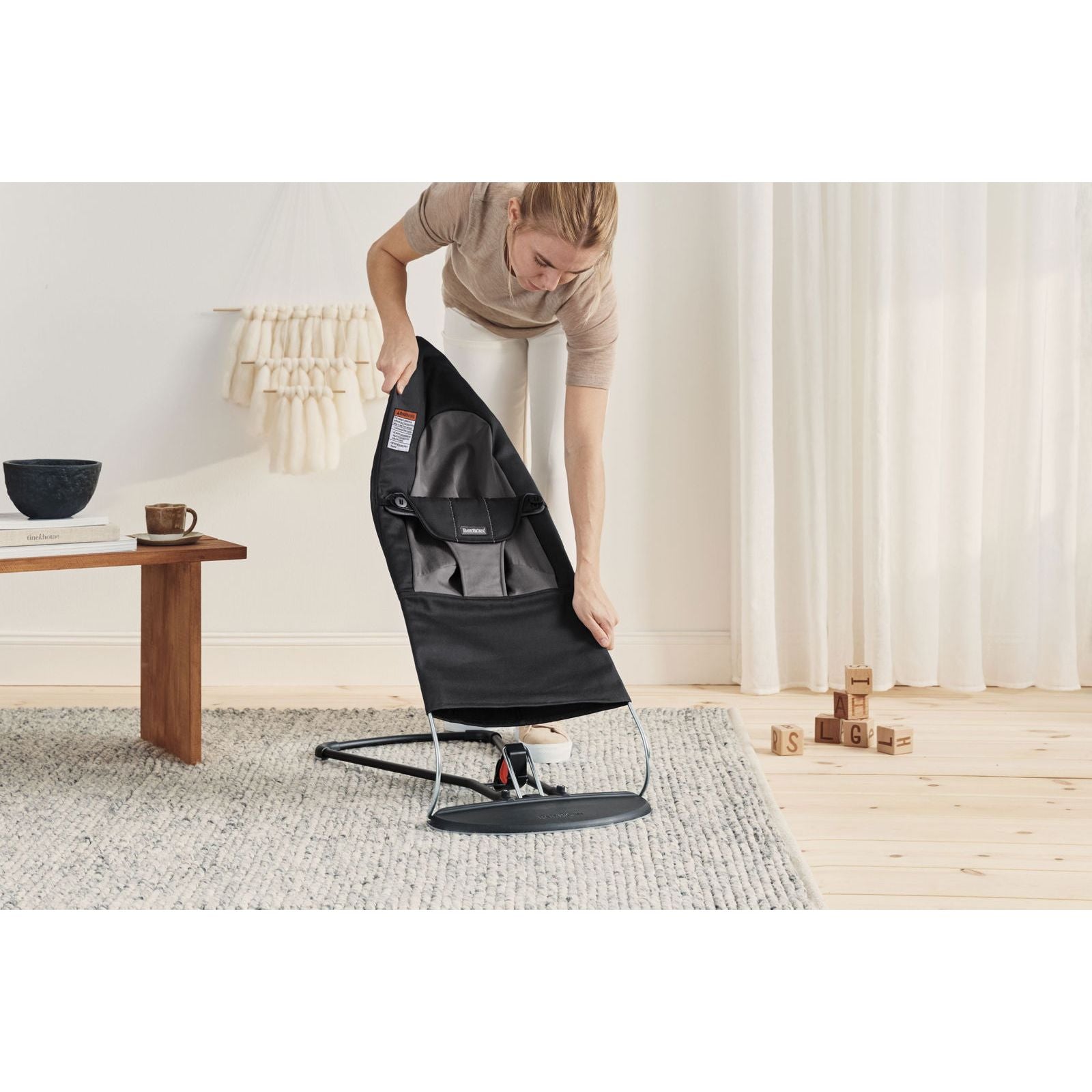 BabyBjörn Bouncer Balance Soft, Woven, Black/Dark grey - BOBO BOUTIQUE 