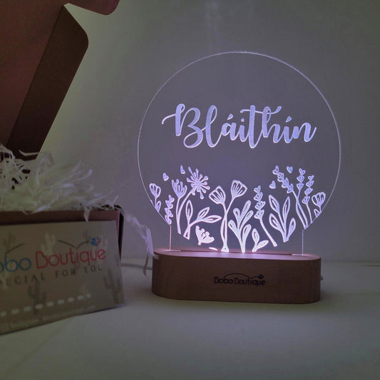 Floral night light - Round - BOBO BOUTIQUE 