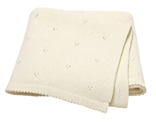 Knitted Personalized Blanket -Cream