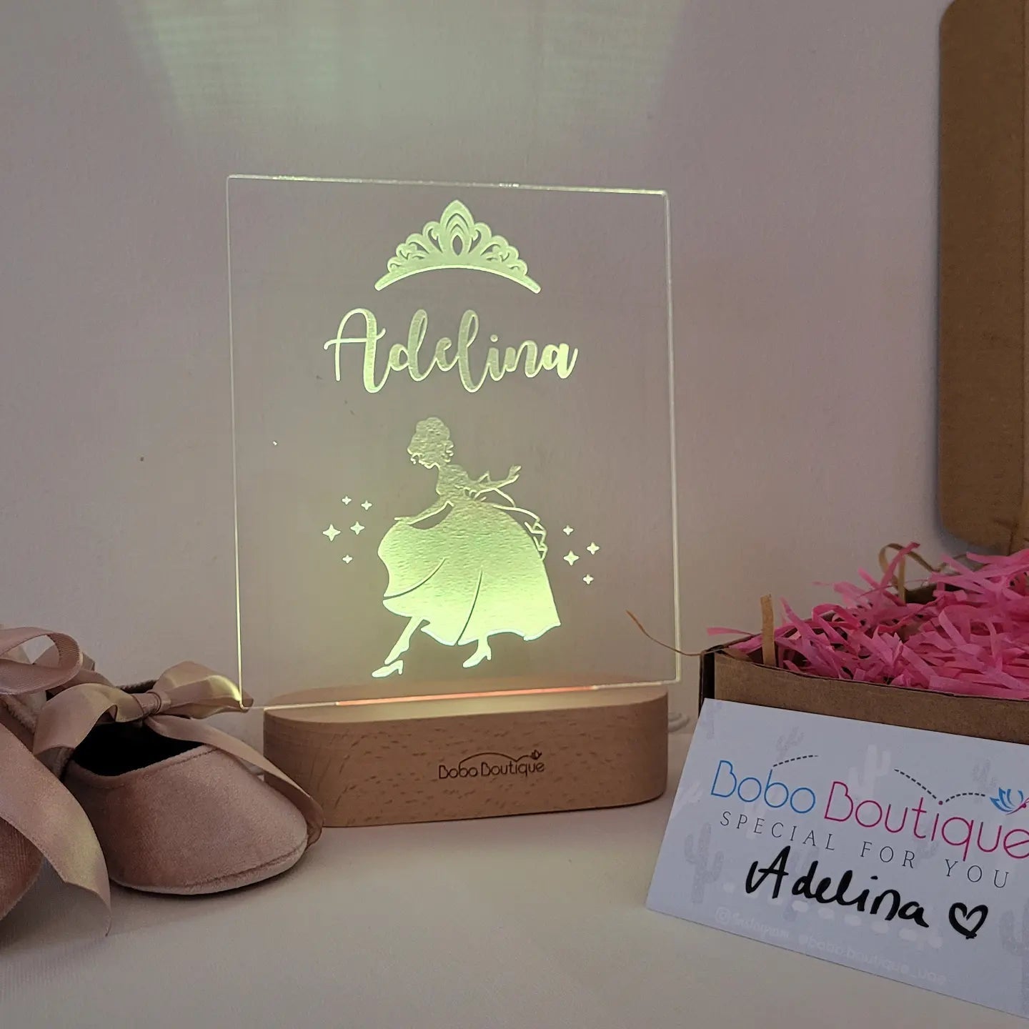 Personalized Night Light - Cinderella - BOBO BOUTIQUE 