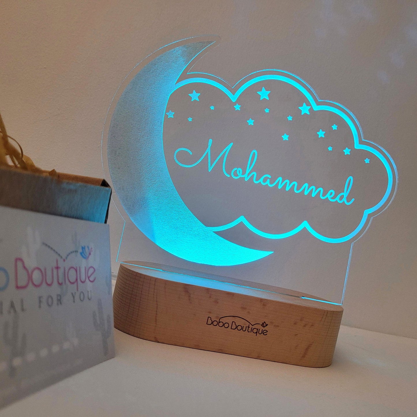 Personalized Night Light - Cloud With Stars - BOBO BOUTIQUE 