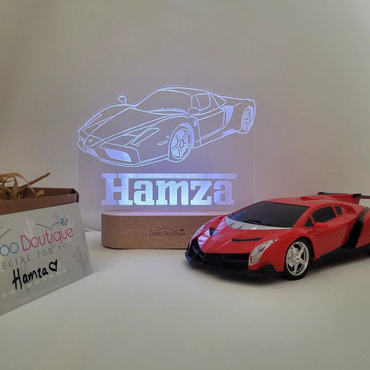 Personalized Night Light - Ferrari - BOBO BOUTIQUE 