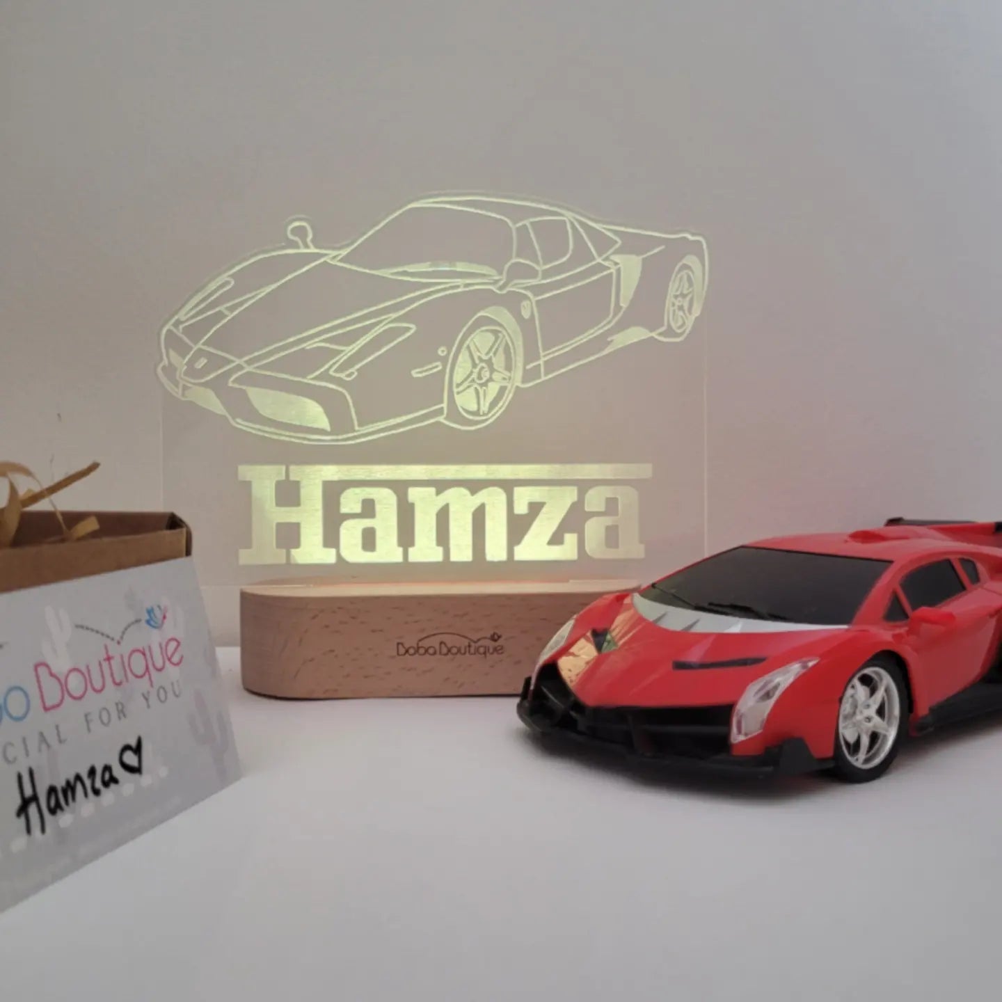 Personalized Night Light - Ferrari - BOBO BOUTIQUE 
