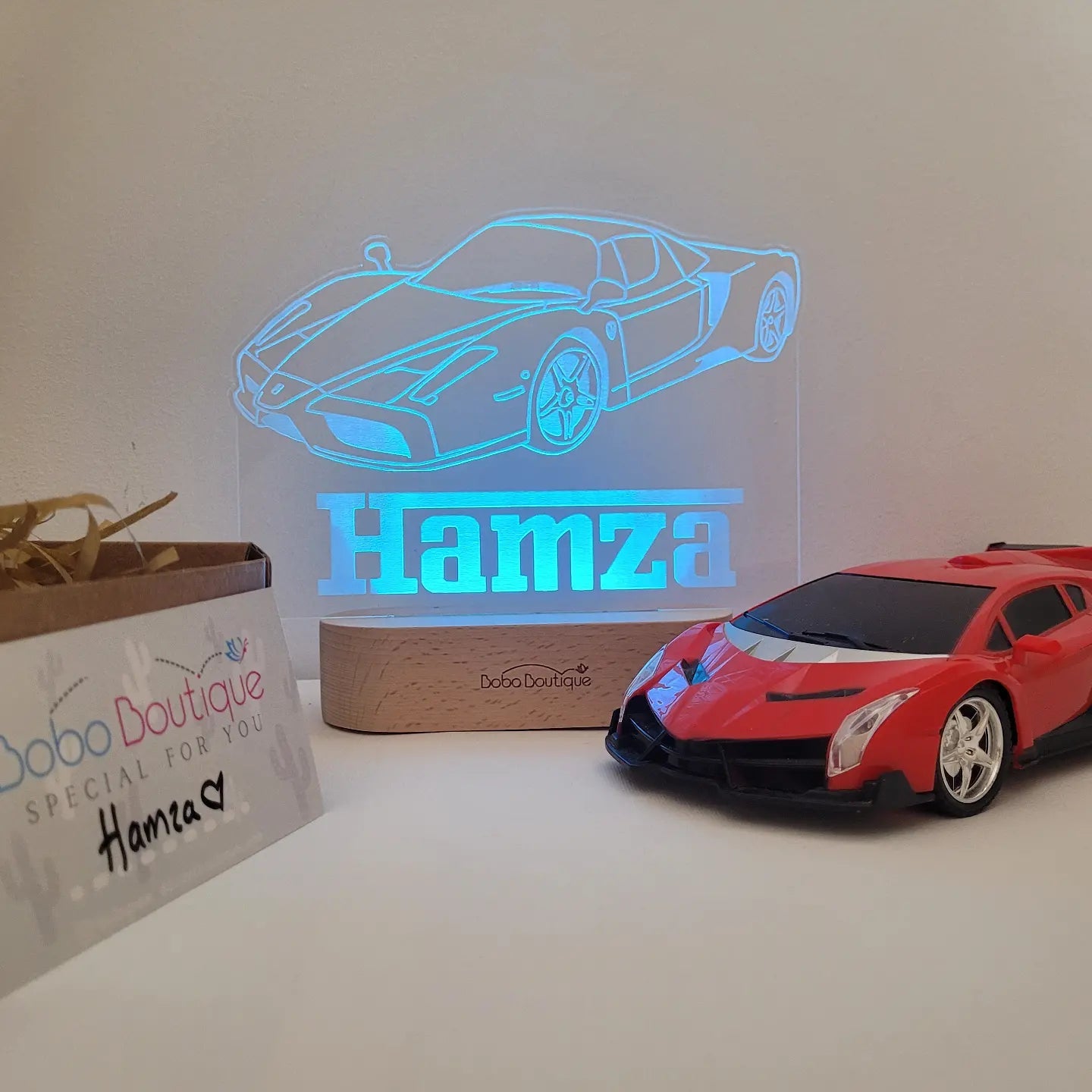 Personalized Night Light - Ferrari - BOBO BOUTIQUE 