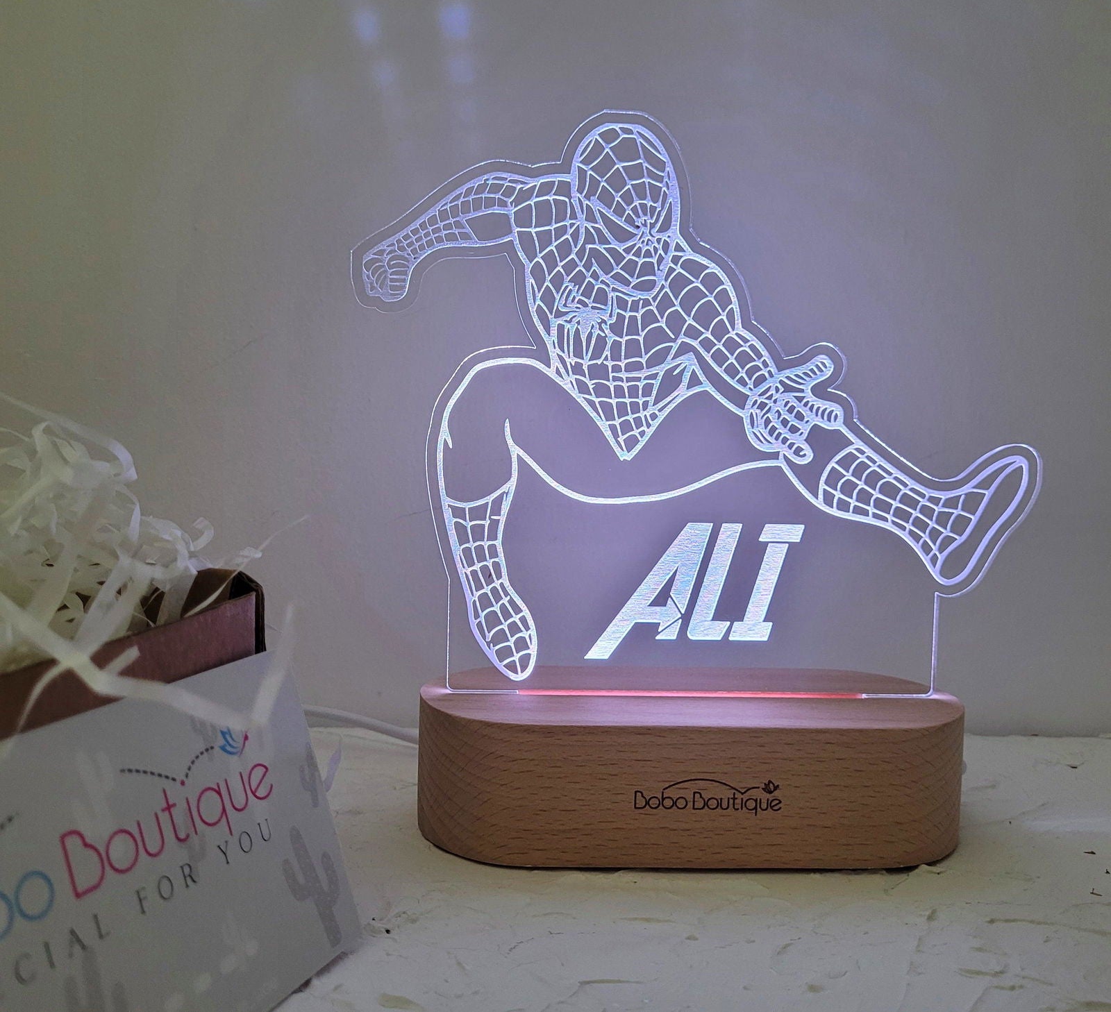 Personalized Night Light - Spiderman - BOBO BOUTIQUE 