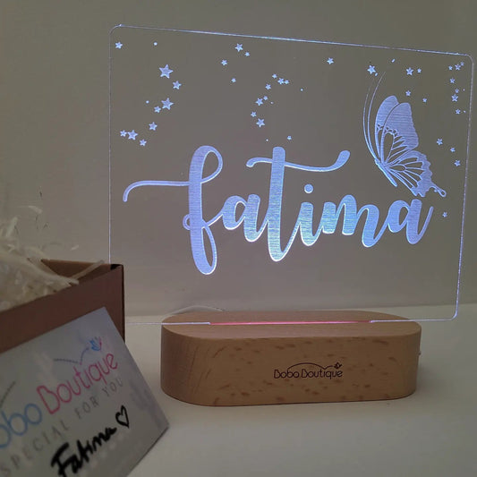 Personalized Night Light - Stars Butterfly - BOBO BOUTIQUE 