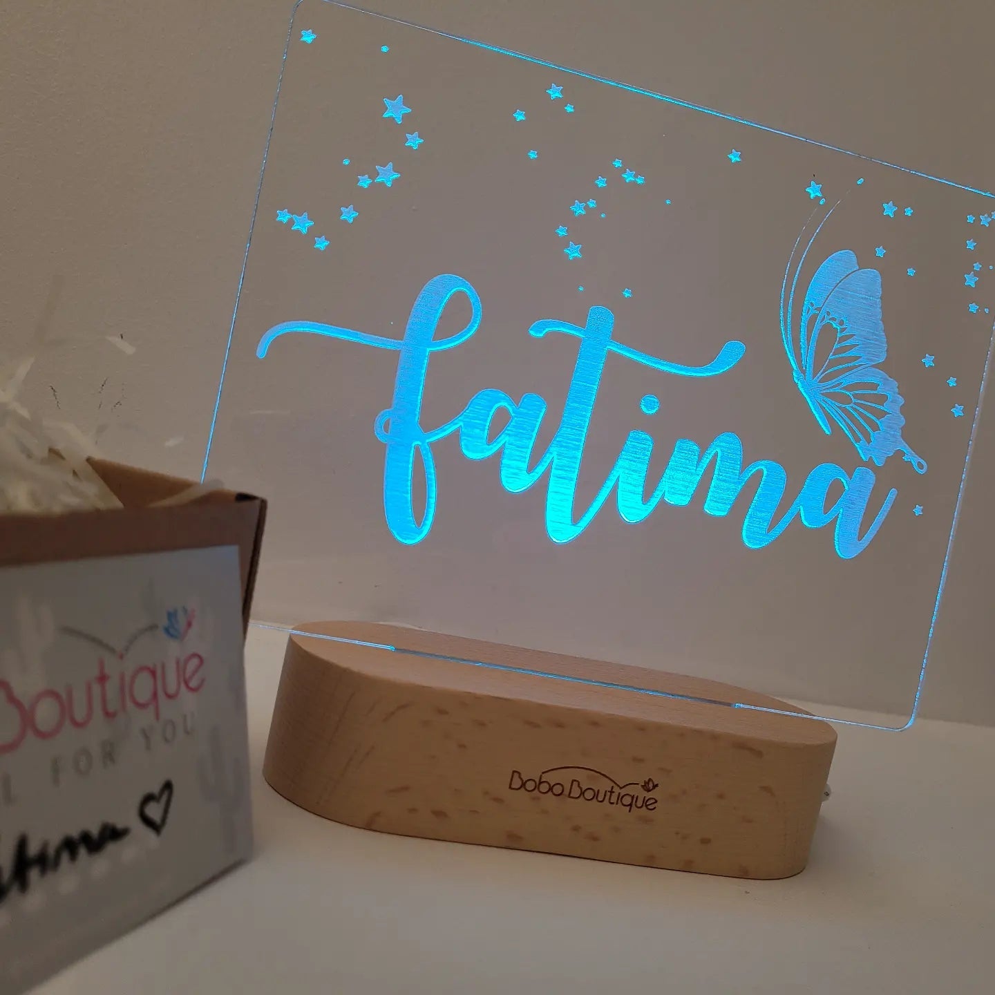 Personalized Night Light - Stars Butterfly - BOBO BOUTIQUE 