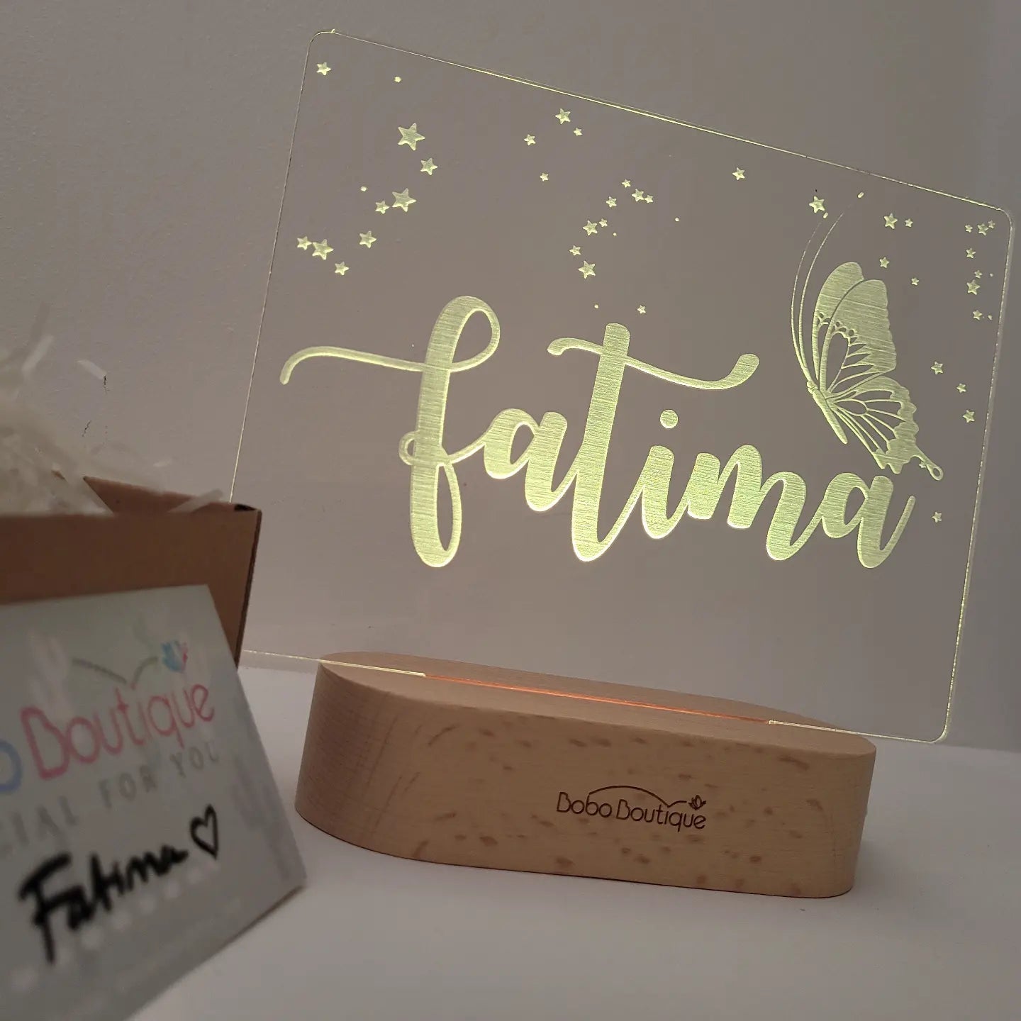 Personalized Night Light - Stars Butterfly - BOBO BOUTIQUE 