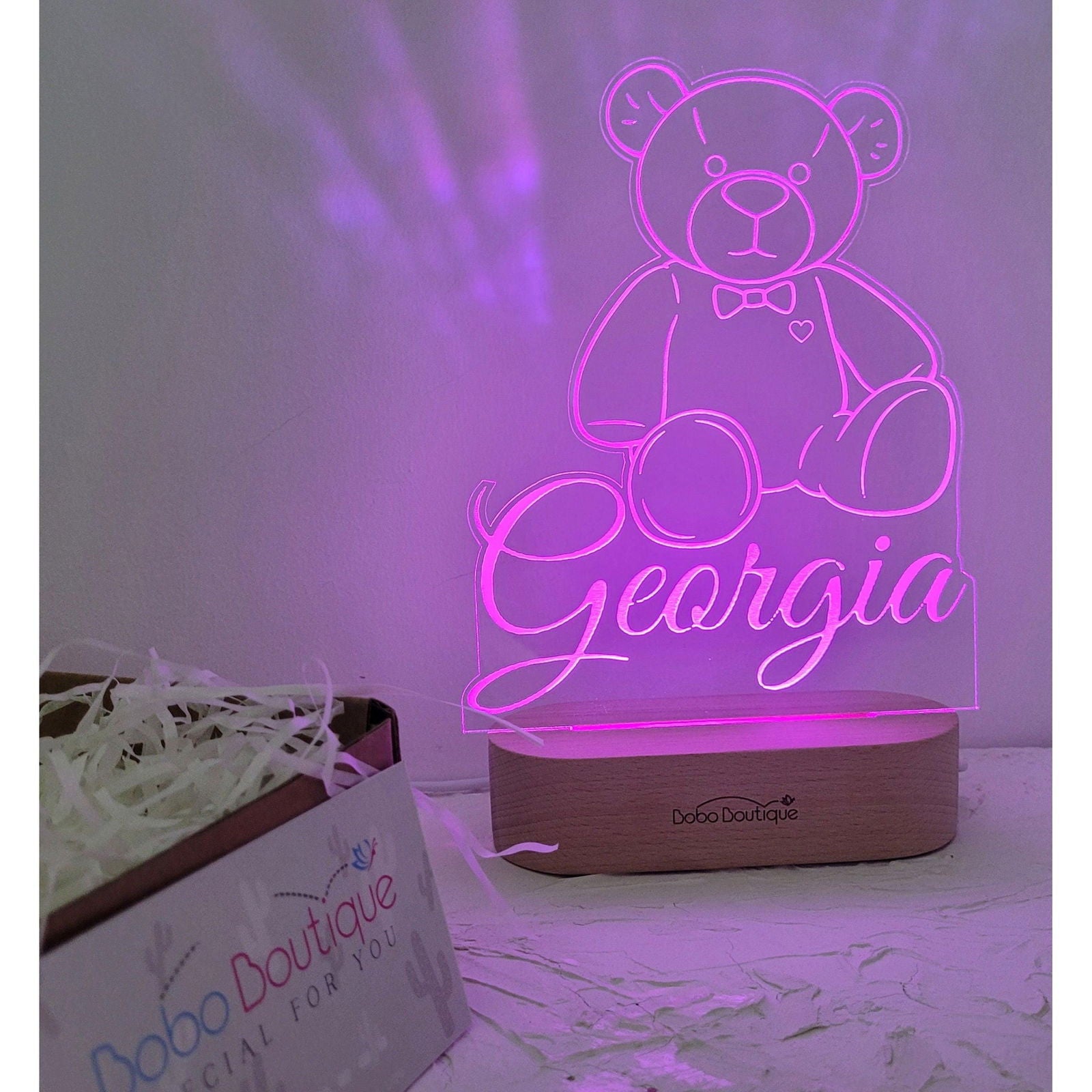 Personalized Night Light - Teddy - BOBO BOUTIQUE 