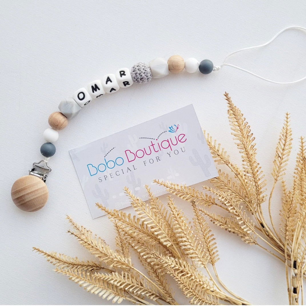 Personalized Pacifierclip Holder - BOBO BOUTIQUE 